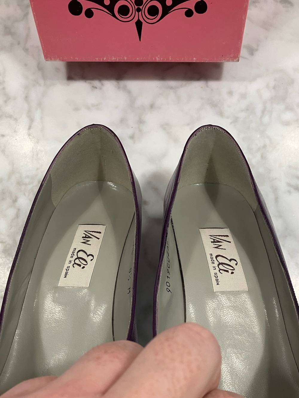 Vintage Van Eli plum purple heels pumps size 8.5 M MADE IN SPAIN WOMENS - Picture 12 of 13